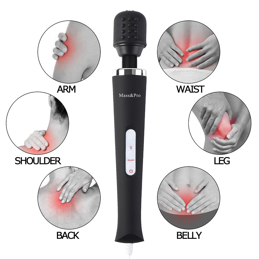 10 Pulse Wired Massager Black